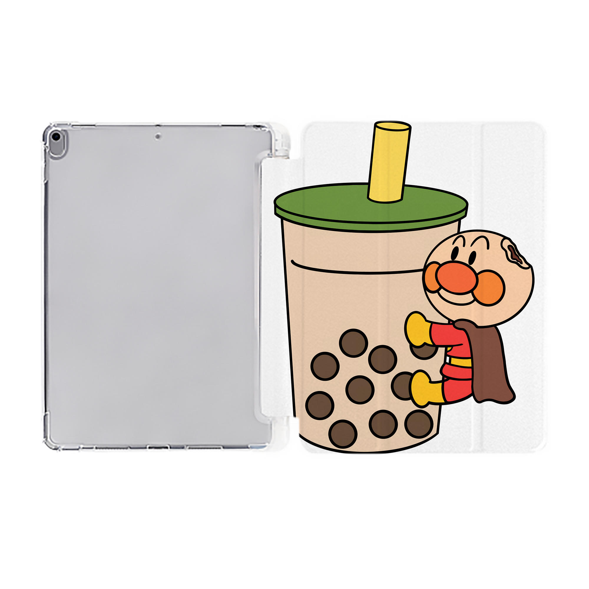 （画像用） アンパンマン Anpanman IPad ケース ペン収納付き 三つ折りスタンド PUレザー×シリコン 対応機種9.5/10.5/10.9インチ